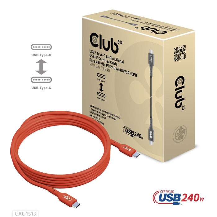 EAN 8719214472634 - CLUB3D CAC-1513 cable USB USB 2.0 USB C Naranja imagen 6