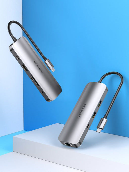 EAN 6922794753471 - Vention TOMHB base para portátil y replicador de puertos Alámbrico USB 3.2 Gen 1 (3.1 Gen 1) Type-C Plata imagen 2