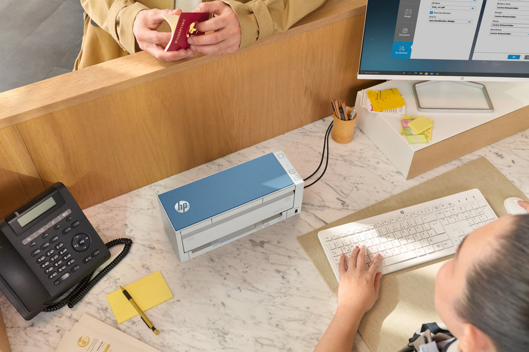 EAN 0198701401049 - HP ScanJet Pro 4200 s1 Escáner con alimentador automático de documentos (ADF) 600 x 600 DPI A4 Azul, Blan imagen 3