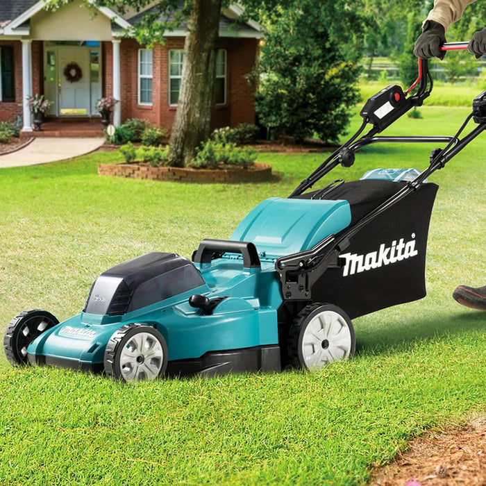 EAN 0088381756686 - Makita DLM481Z cortadora de césped Cortacésped manual Batería Negro, Azul, Metálico imagen 18
