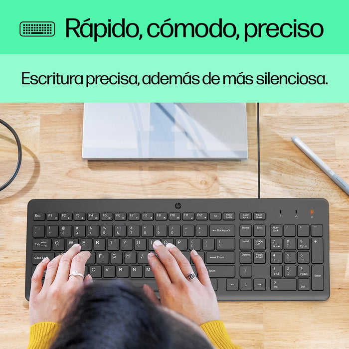 EAN 0196548244133 - HP 150 Wired Keyboard teclado Universal USB QWERTY Inglés Negro imagen 10