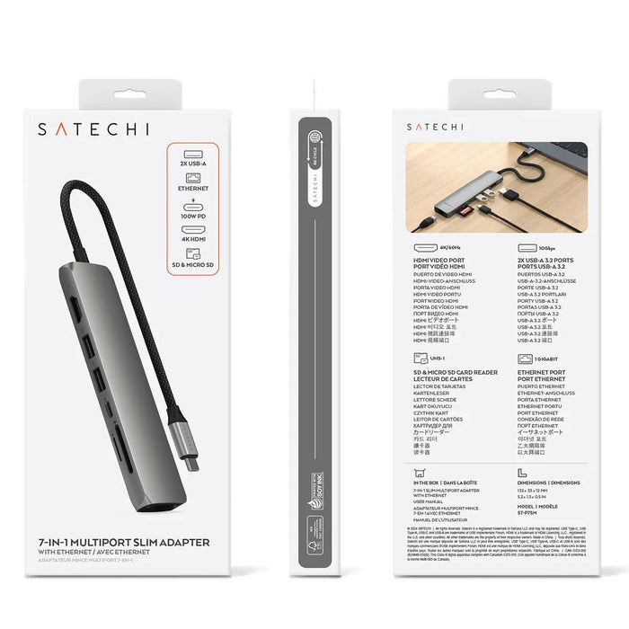 EAN 810086361496 - Satechi ST-P7SM hub de interfaz USB Tipo C 10000 Mbit/s Gris imagen 7