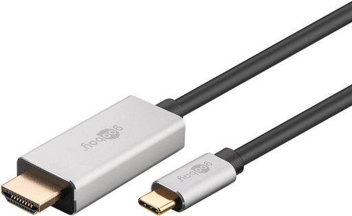 EAN 4040849601750 - Goobay 60175 adaptador de cable de vídeo 3 m USB Tipo C HDMI tipo A (Estándar) Plata, Negro imagen 2