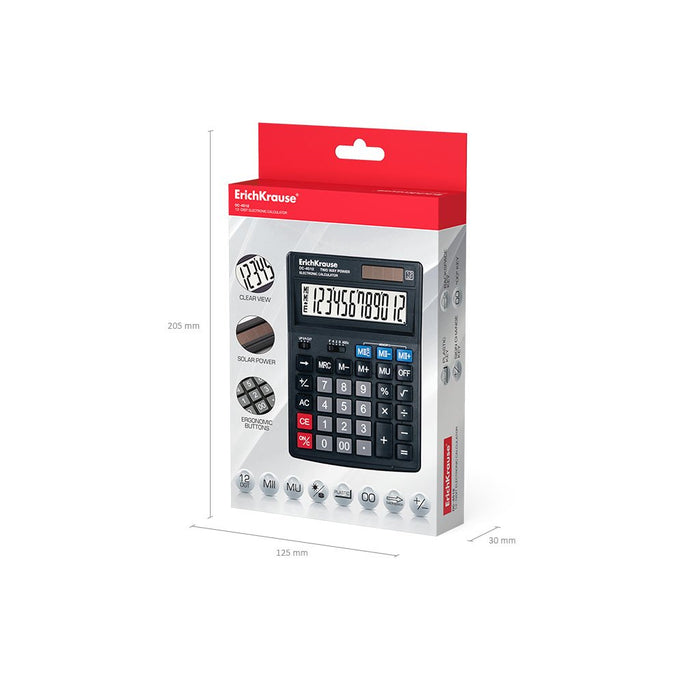 EAN 4041485545125 - ErichKrause DC-4512 calculadora Escritorio Calculadora básica Negro imagen 5