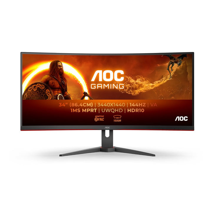 EAN 4038986111348 - AOC G2 CU34G2XE/BK LED display 86,4 cm (34") 3440 x 1440 Pixeles Wide Quad HD LCD Negro, Rojo imagen 1