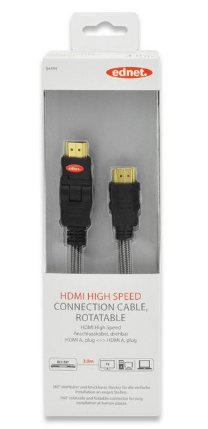 EAN 4054007844941 - Ednet 3m HDMI m/m cable HDMI HDMI tipo A (Estándar) Negro imagen 5