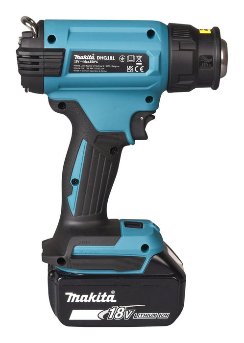 EAN 88381760393 - Makita DHG181ZJ pistola de calor Pistola de aire caliente 200 l/min 550 °C Negro, Verde azulado imagen 6
