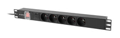 EAN 5901969441765 - Lanberg PDU-05E-0200-IEC-BK unidad de distribución de energía (PDU) 5 salidas AC 1U Negro imagen 1