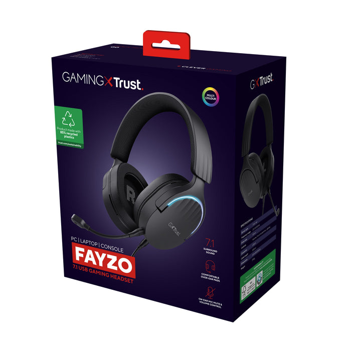 EAN 8713439249002 - Trust GXT 490 FAYZO Auriculares Alámbrico Diadema Juego USB tipo A Negro imagen 8
