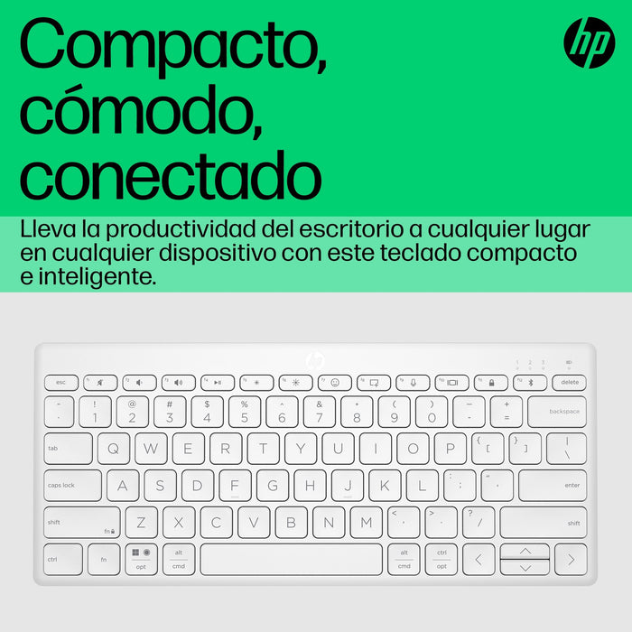 EAN 0196548516773 - HP 350 WHT Compact Multi-Device Keyboard teclado Hogar Blanco imagen 5