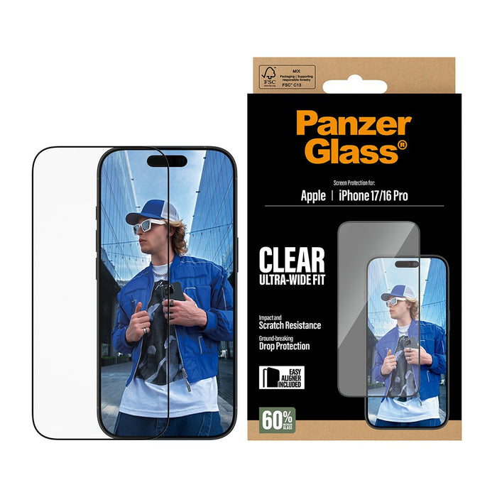 EAN 5715685025587 - PanzerGlass ® Screen Protector iPhone 17 | iPhone 16 Pro | Ultra-Wide Fit w. EasyAligner Protector de pan imagen 2