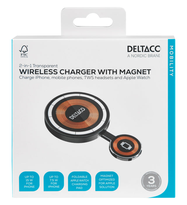 EAN 7333048065025 - Deltaco QI-1046 cargador de dispositivo móvil Auriculares, Smartphone, Reloj inteligente Negro USB Cargad imagen 7