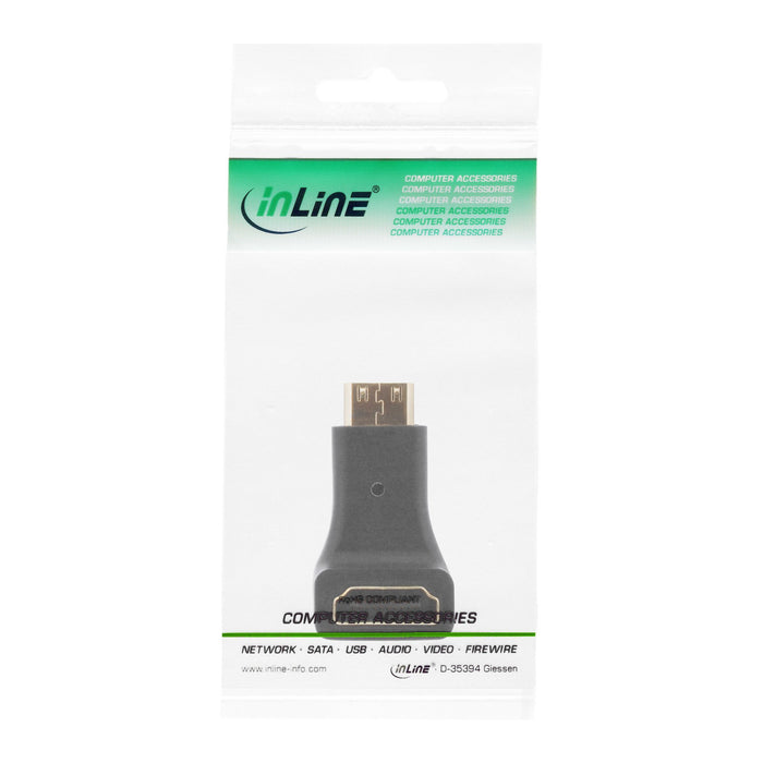 EAN 4043718217243 - InLine 17690K cambiador de género para cable HDMI A female HDMI C Negro imagen 3