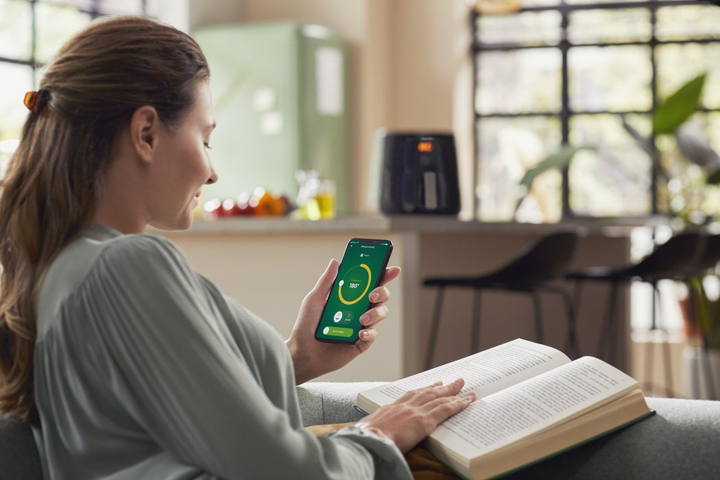 EAN 8710103975571 - Philips Essential HD9280/70 freidora Sencillo 6,2 L 2000 W Freidora de aire caliente Negro, Plata imagen 10