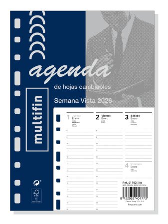 EAN 8422952401773 - Finocam 411030026 agenda Agenda diaria Azul, Blanco imagen 1
