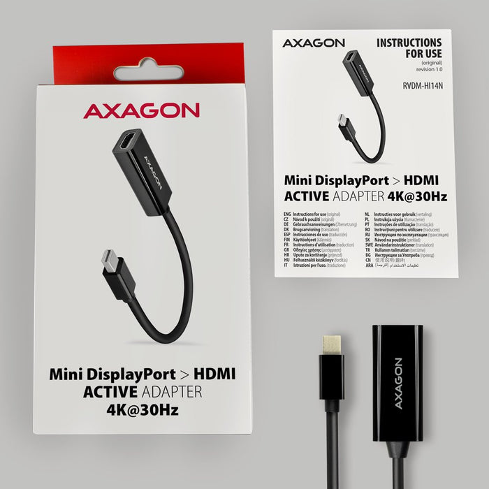 EAN 8595247906069 - Axagon RVDM-HI14N adaptador de cable de vídeo 0,15 m Mini DisplayPort HDMI Negro imagen 6