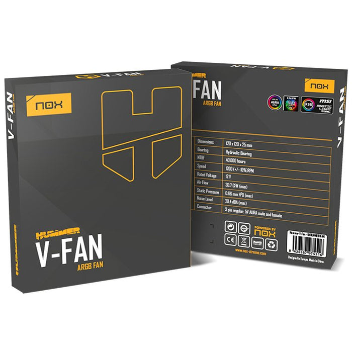 EAN 8436587975516 - NOX NXHUMMERVFAN sistema de refrigeración para ordenador Carcasa del ordenador Ventilador 12 cm Negro imagen 6