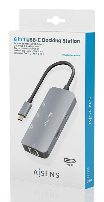 EAN 8435739901748 - AISENS ASUC-6P019-GR base para portátil y replicador de puertos Alámbrico USB 3.2 Gen 1 (3.1 Gen 1) Type- imagen 7
