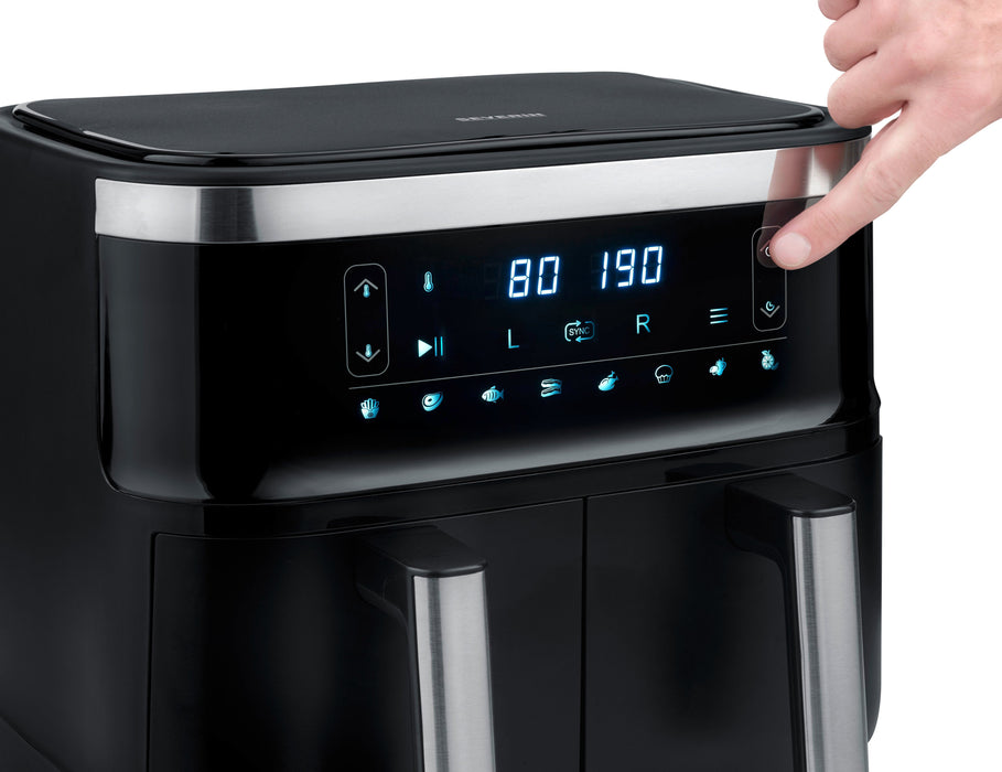 EAN 4008146042706 - Severin FR 2453 freidora Doble 3,25 L Independiente 2850 W Freidora de aire caliente Negro, Plata imagen 5