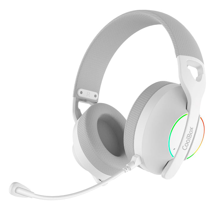 EAN 8436624420115 - CoolBox WB01 RGB Auriculares Inalámbrico y alámbrico Diadema Juego USB Tipo C Bluetooth Blanco imagen 1