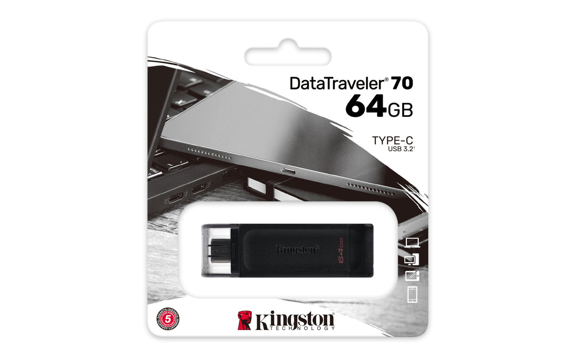 EAN 0740617305302 - Kingston Technology DataTraveler 70 unidad flash USB USB Tipo C 3.2 Gen 1 (3.1 Gen 1) Negro imagen 5