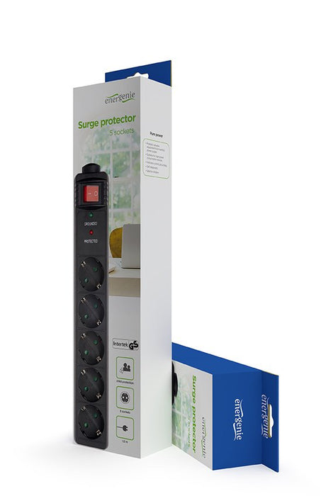 EAN 8716309065412 - Gembird SPG5-C-5 base múltiple 1,5 m 5 salidas AC Negro imagen 2