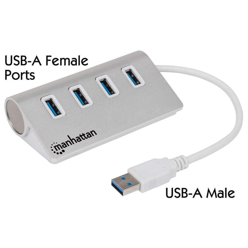 EAN 0766623163767 - Manhattan 163767 hub de interfaz USB 3.2 Gen 1 (3.1 Gen 1) Type-A 5000 Mbit/s Aluminio, Blanco imagen 2