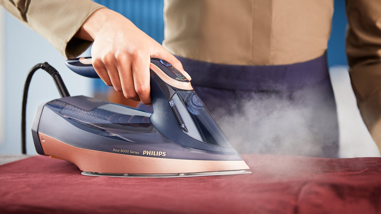 EAN 8720389004681 - Philips DST8050/20 plancha Plancha a vapor Suela SteamGlide Elite 3000 W Azul, Oro imagen 5