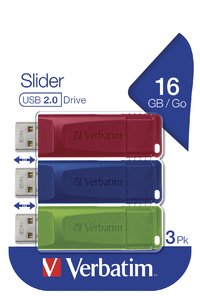 EAN 0023942493266 - Verbatim Slider unidad flash USB 16 GB USB tipo A 2.0 Azul, Verde, Rojo imagen 1