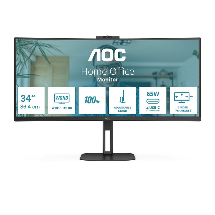 EAN 4038986110198 - AOC V5 CU34V5C/BK LED display 86,4 cm (34") 3440 x 1440 Pixeles Wide Quad HD Negro imagen 3