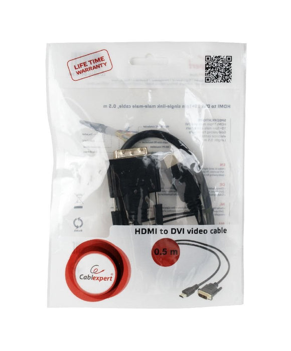 EAN 8716309080347 - Gembird CC-HDMI-DVI-0.5M adaptador de cable de vídeo 0,5 m Negro imagen 6