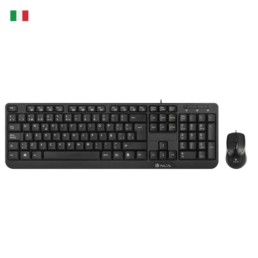 EAN 8435430610291 - NGS Cocoa Kit, QWERTY, IT teclado Ratón incluido Universal USB Italiano Negro imagen 1