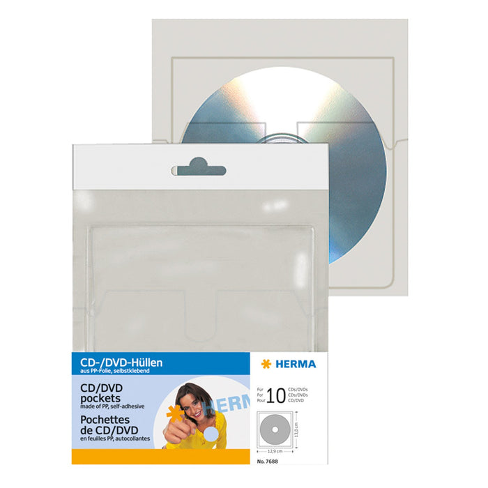 EAN 4008705076883 - HERMA 7688 funda para discos ópticos 1 discos Transparente imagen 1