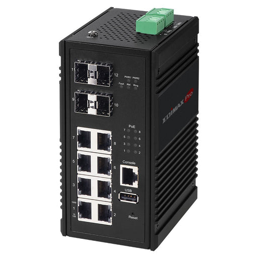 EAN 4717964703330 - Edimax IGS-5408P switch Gestionado Gigabit Ethernet (10/100/1000) Energía sobre Ethernet (PoE) Negro imagen 1