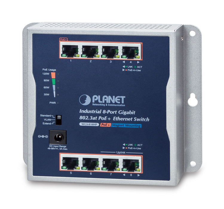 EAN 4711605285063 - PLANET IP30 Industrial 8-Port No administrado Gigabit Ethernet (10/100/1000) Energía sobre Ethernet (PoE) imagen 1