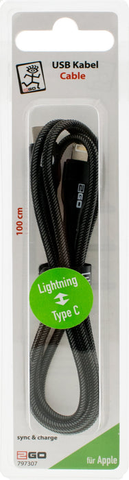 EAN 4010425973076 - 2GO 797307 cable de conector Lightning 1 m Negro imagen 2