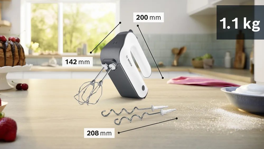 EAN 4242005297047 - Bosch MFQ49300 batidora Batidora de mano 850 W Negro, Acero inoxidable, Blanco imagen 4