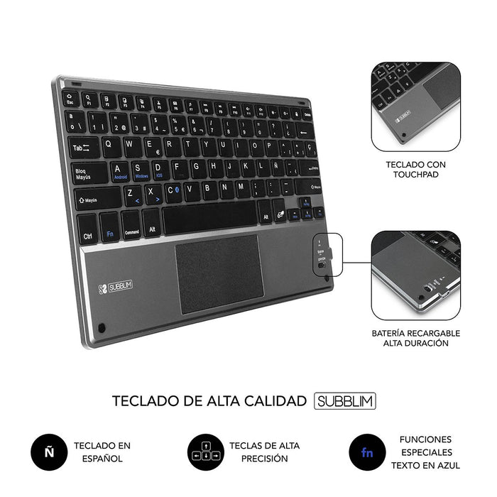 EAN 8436586741112 - SUBBLIM SUB-KT2-BTP001 teclado para móvil QWERTY Español Negro, Gris imagen 5