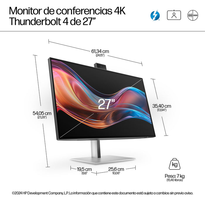 EAN 5715063748862 - HP Series 7 Pro 27 inch 4K Conferencing Monitor - 727pm pantalla para PC 68,6 cm (27") 3840 x 2160 Pixele imagen 5