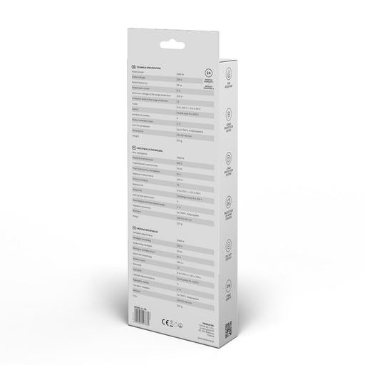 EAN 5901986047834 - Savio Power strip 4 sockets 3m white LZ-08 4 salidas AC Tipo E Blanco imagen 2