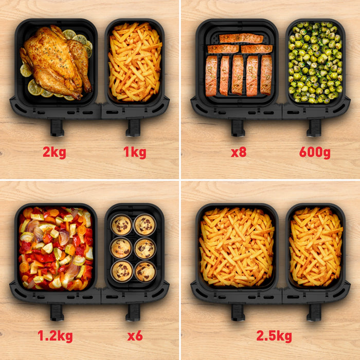 EAN 3045380026674 - Tefal Easy Fry Dual XXL EY942HE0 freidora Doble 11 L Independiente 2020 W Freidora de aire caliente Gris imagen 9