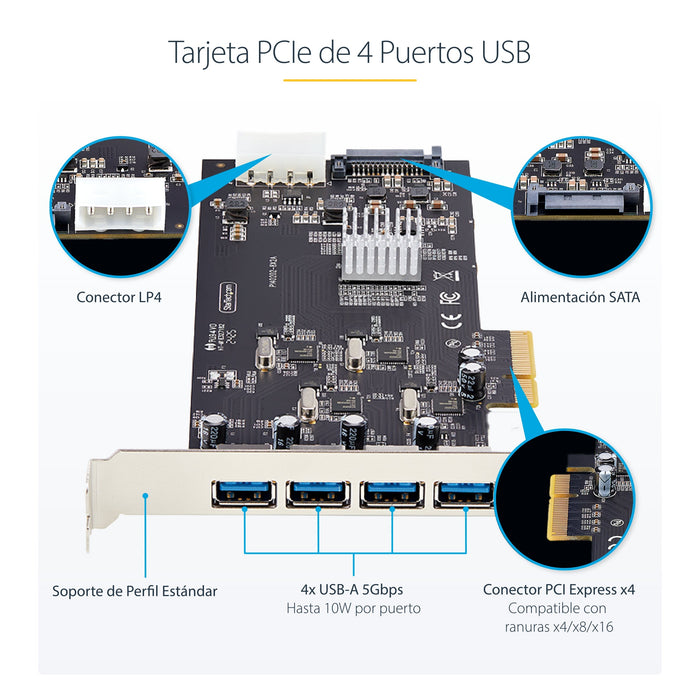 EAN 65030912761 - StarTech.com P5Q4A-USB-CARD tarjeta y adaptador de interfaz USB 3.2 Gen 1 (3.1 Gen 1) imagen 12