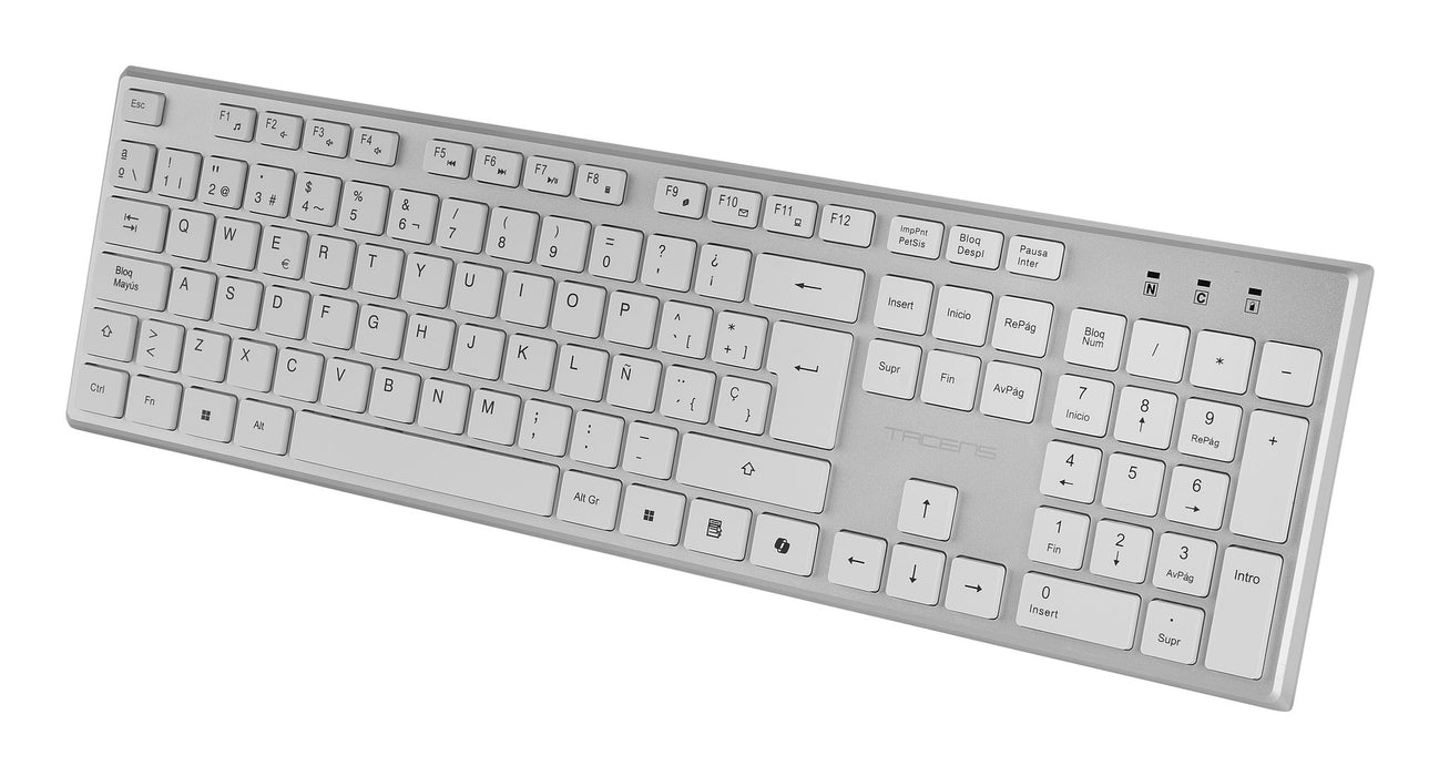 EAN 8435693112143 - Tacens 6ZENITHWES teclado Ratón incluido Hogar / Oficina RF inalámbrico QWERTY Español Plata, Blanco imagen 6