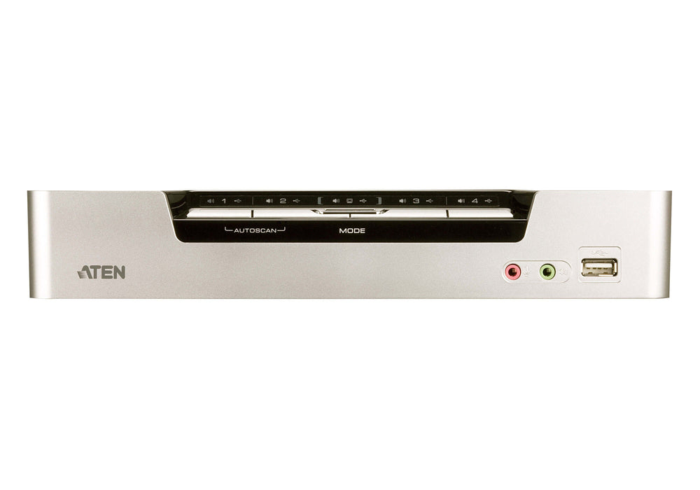EAN 0672792100260 - ATEN CS1794 interruptor KVM Montaje en rack Negro, Acero inoxidable imagen 2