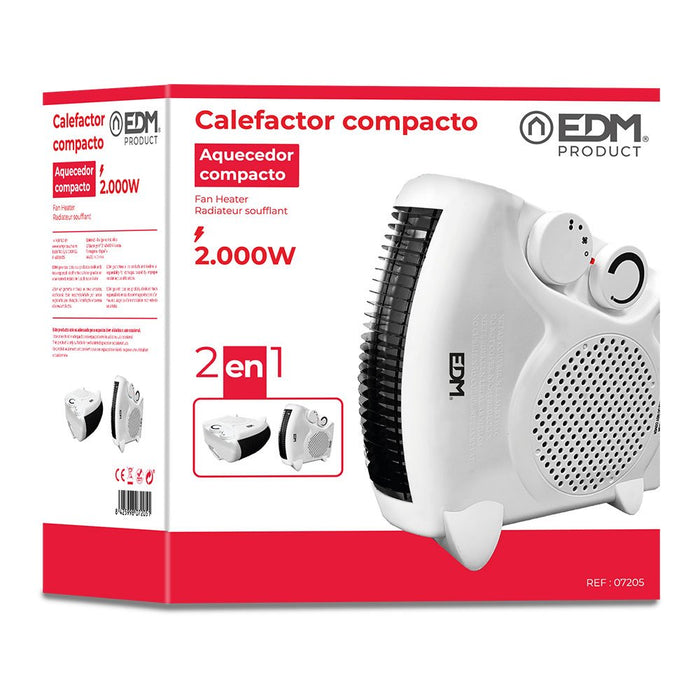 EAN 8425998072051 - EDM 07205 calefactor eléctrico Interior Blanco 2000 W Ventilador eléctrico imagen 3