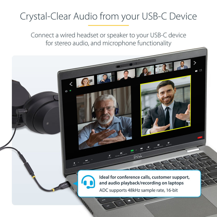 EAN 0065030898225 - StarTech.com USBCAUDIO2 cambiador de género para cable USB Type-C 2.0 3.5 mm Negro imagen 8