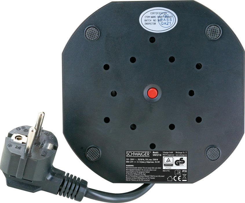 EAN 4004005036435 - Schwaiger STDT2718 base múltiple 1,8 m 7 salidas AC Interior Negro, Blanco imagen 3