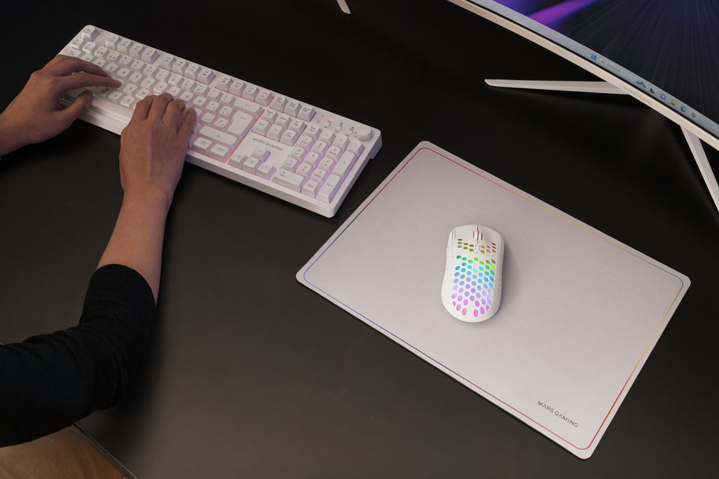 EAN 8435693111160 - Mars Gaming MCPWXWES teclado Ratón incluido Juego RF inalámbrica + USB QWERTY Español Blanco imagen 9