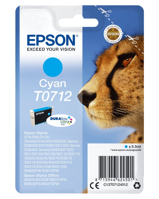 EAN 5057454503538 - Epson T0712 cartucho de tinta 1 pieza(s) Original Rendimiento estándar imagen 1
