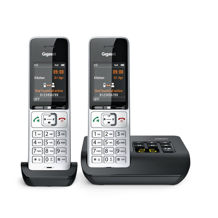 EAN 4250366866642 - Gigaset COMFORT 500A duo Teléfono DECT/analógico Identificador de llamadas Negro, Plata imagen 5